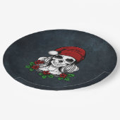 Whimsical Gotische Kerstman schedel Kerstmis Papieren Bordje (Gekanteld)
