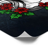 Whimsical Gotische Kerstman schedel Kerstmis Poster (Hoek)