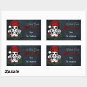 Whimsical Gotische Kerstman schedel Kerstmis Rechthoekige Sticker (Vel)
