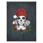 Whimsical Gotische Kerstman schedel Kerstmis Tafelkleed (Voorkant)