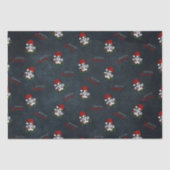 Whimsical Gotische Kerstman schedel Kerstmis Tissuepapier (Voorkant)