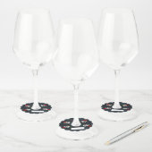 Whimsical Gotische Kerstman schedel Kerstmis Wijnglaslabel (Set)