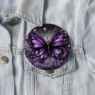 Whimsical Gotische Vlinder Paarse Gepersonaliseerd Ronde Button 4,0 Cm