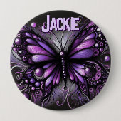 Whimsical Gotische Vlinder Paarse Gepersonaliseerd Ronde Button 4,0 Cm (Voorkant)