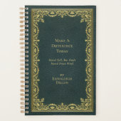 Whimsical  Goud Blauwgroen Groene Boek Hoesje Planner (Voorkant)