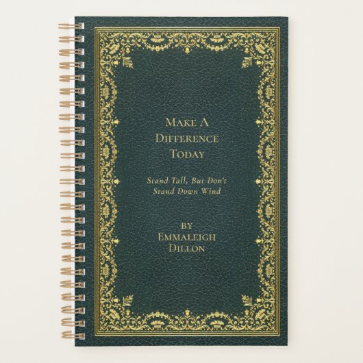 Whimsical  Goud Blauwgroen Groene Boek Hoesje Planner (Voorkant)