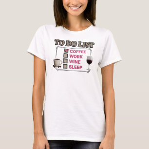 Whimsical Goud COFFIE DAN WIJN Designer Grafisch T-shirt
