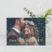 Whimsical Goud | Foto Elopement Aankondiging (Staand voorkant)