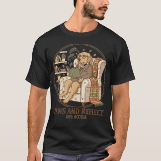 Whimsical Goud Retriever Leest Boek Ontwerp T-shirt