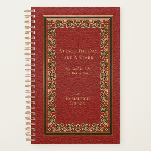 Whimsical Goud Rood & Zwart Boek Hoesje Planner (Voorkant)