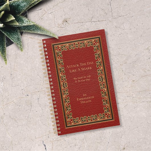 Whimsical  Goud Rood & Zwart Boek Hoesje Planner