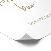 Whimsical gouden kalligrafie bruiloft dessertbar poster (Hoek)