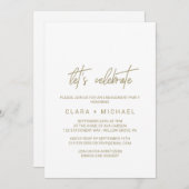 Whimsical Gouden Kalligrafie Laten we Vieren Kaart (Voorkant / Achterkant)