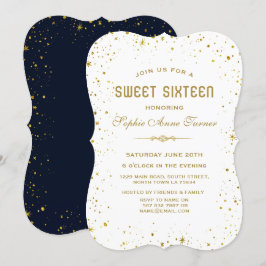 Whimsical Gouden Sterrennacht Sweet 16 Kaart