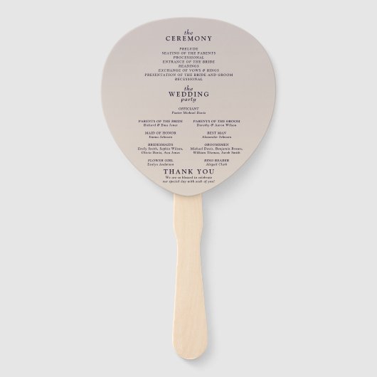 Whimsical Gradient Paarse Bloemen Trouwprogramma Handwaaier (Achterkant)