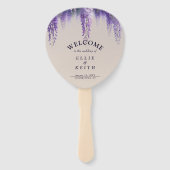 Whimsical Gradient Paarse Bloemen Trouwprogramma Handwaaier (Voorkant)