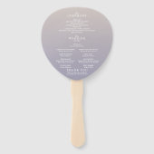 Whimsical Gradient Paarse Bloemen Trouwprogramma Handwaaier (Achterkant)