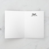 Whimsical Graduation Cap with Bow & Pearls Script Bedankkaart (Binnen)