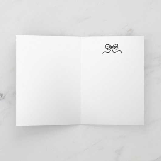 Whimsical Graduation Cap with Bow & Pearls Script Bedankkaart (Binnen)