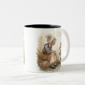 Whimsical Grandma & Fox Coffee Mug – Cozy Kind_One Tweekleurige Koffiemok (Voorkant rechts)