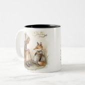 Whimsical Grandma & Fox Coffee Mug – Cozy Kind_One Tweekleurige Koffiemok (Voorkant links)