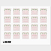 Whimsical Grandmillenial Gingham Pink Bow Garland  Vierkante Sticker (Vel)