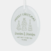 Whimsical Grandparents Pregnancy Announcement Glas Ornament (Voorkant links)