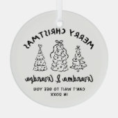 Whimsical Grandparents Pregnancy Announcement Glas Ornament (Achterkant)