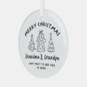 Whimsical Grandparents Pregnancy Announcement Glas Ornament (Voorkant links)