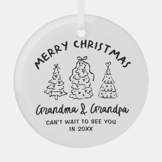 Whimsical Grandparents Pregnancy Announcement Glas Ornament (Voorkant)