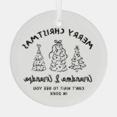 Whimsical Grandparents Pregnancy Announcement Glas Ornament (Achterkant)