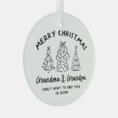 Whimsical Grandparents Pregnancy Announcement Glas Ornament (Voorkant Rechts)