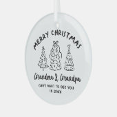 Whimsical Grandparents Pregnancy Announcement Glas Ornament (Voorkant links)