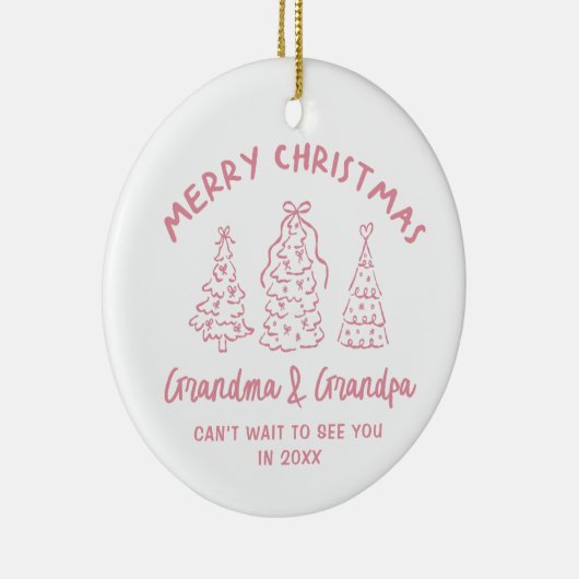 Whimsical Grandparents Pregnancy Announcement Keramisch Ornament (Rechts)