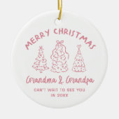 Whimsical Grandparents Pregnancy Announcement Keramisch Ornament (Voorkant)