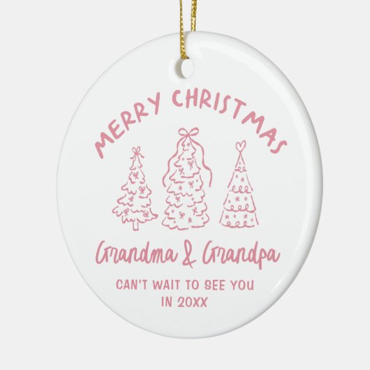Whimsical Grandparents Pregnancy Announcement Keramisch Ornament (Links)