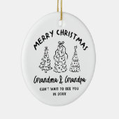 Whimsical Grandparents Pregnancy Announcement Keramisch Ornament (Rechts)