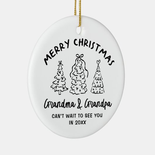 Whimsical Grandparents Pregnancy Announcement Keramisch Ornament (Rechts)