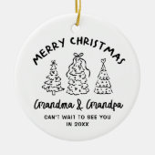 Whimsical Grandparents Pregnancy Announcement Keramisch Ornament (Voorkant)