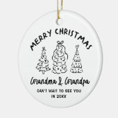 Whimsical Grandparents Pregnancy Announcement Keramisch Ornament (Links)