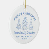 Whimsical Grandparents Pregnancy Announcement Keramisch Ornament (Rechts)