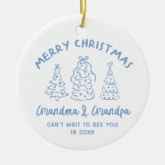 Whimsical Grandparents Pregnancy Announcement Keramisch Ornament (Voorkant)