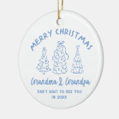 Whimsical Grandparents Pregnancy Announcement Keramisch Ornament (Links)