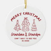 Whimsical Grandparents Pregnancy Announcement Keramisch Ornament (Voorkant)