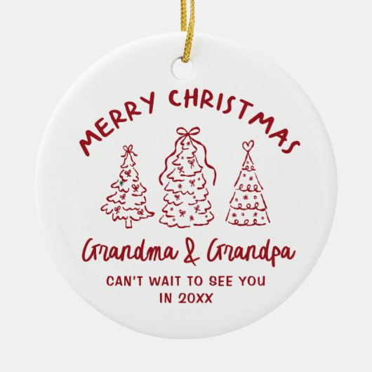 Whimsical Grandparents Pregnancy Announcement Keramisch Ornament (Voorkant)