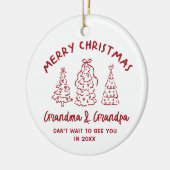 Whimsical Grandparents Pregnancy Announcement Keramisch Ornament (Links)