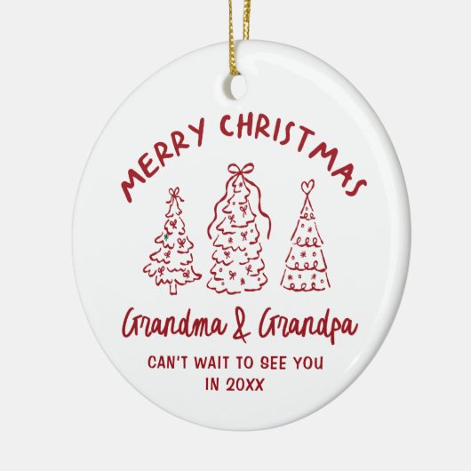 Whimsical Grandparents Pregnancy Announcement Keramisch Ornament (Links)