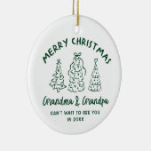 Whimsical Grandparents Pregnancy Announcement Keramisch Ornament (Rechts)