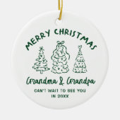 Whimsical Grandparents Pregnancy Announcement Keramisch Ornament (Voorkant)