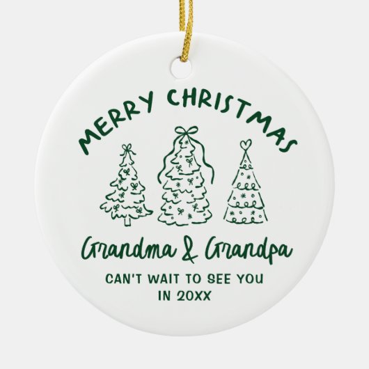 Whimsical Grandparents Pregnancy Announcement Keramisch Ornament (Voorkant)